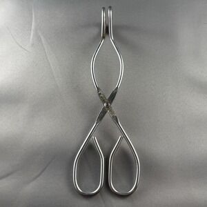 Vintage EKCO USA Metal Ice Tongs‎ Mid Century Chrome Barware Kitchen Tool